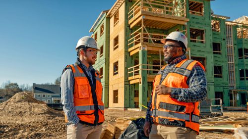 Harkins employees at a job site.
