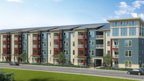 Multifamily building mockup.
