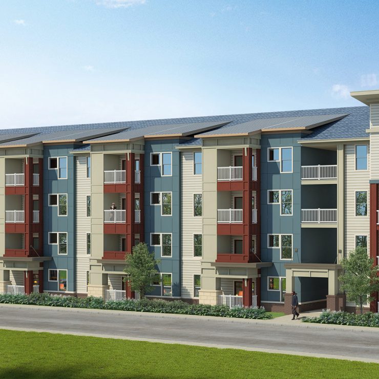 Multifamily building mockup.