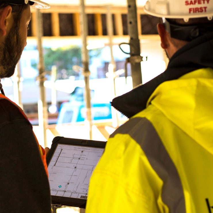 Harkins employees at a job site.
