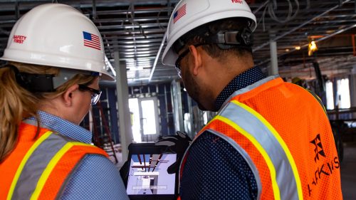 Harkins employees at a job site.