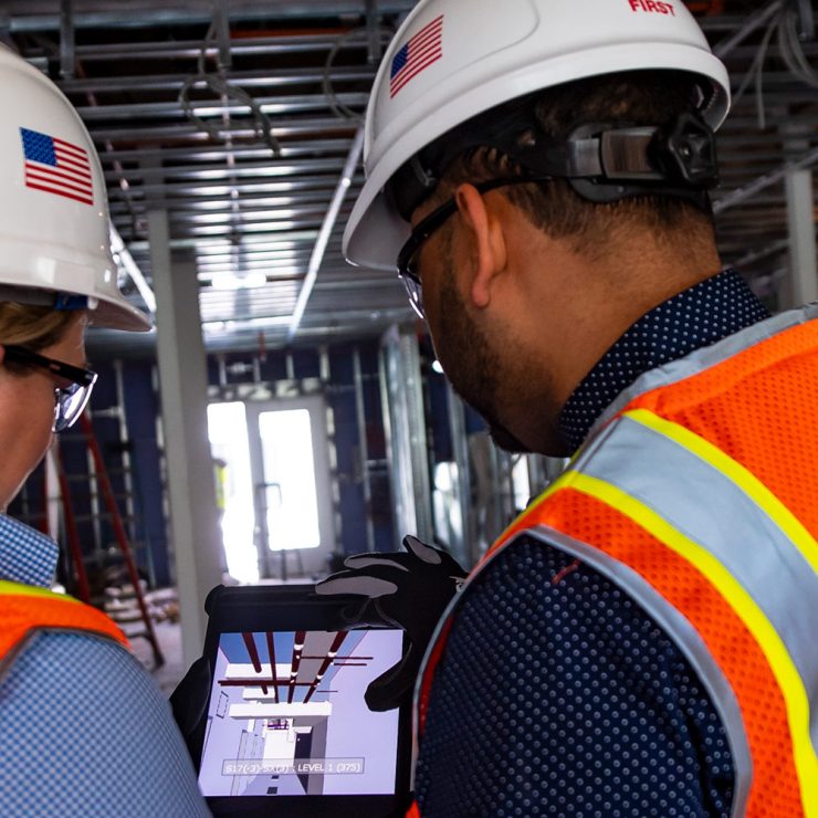 Harkins employees at a job site.
