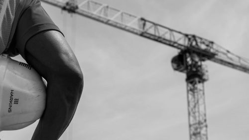 Harkins employee at a job site.