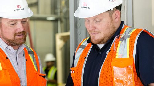 Harkins employees at a job site.