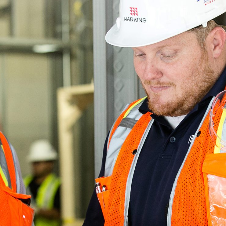 Harkins employees at a job site.
