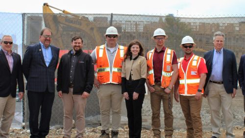 Harkins celebrates groundbreaking of Perkins Homes Phase II.
