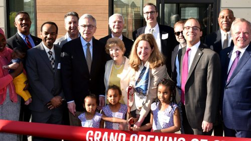 St. James Plaza celebrates grand opening and ribbon cutting.