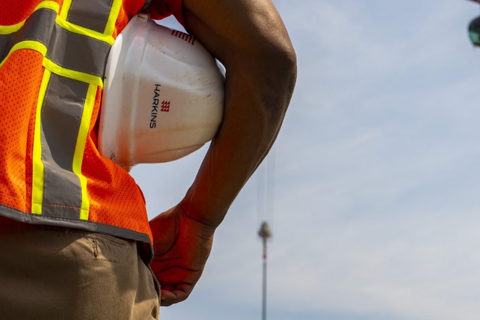 Harkins employee at job site.