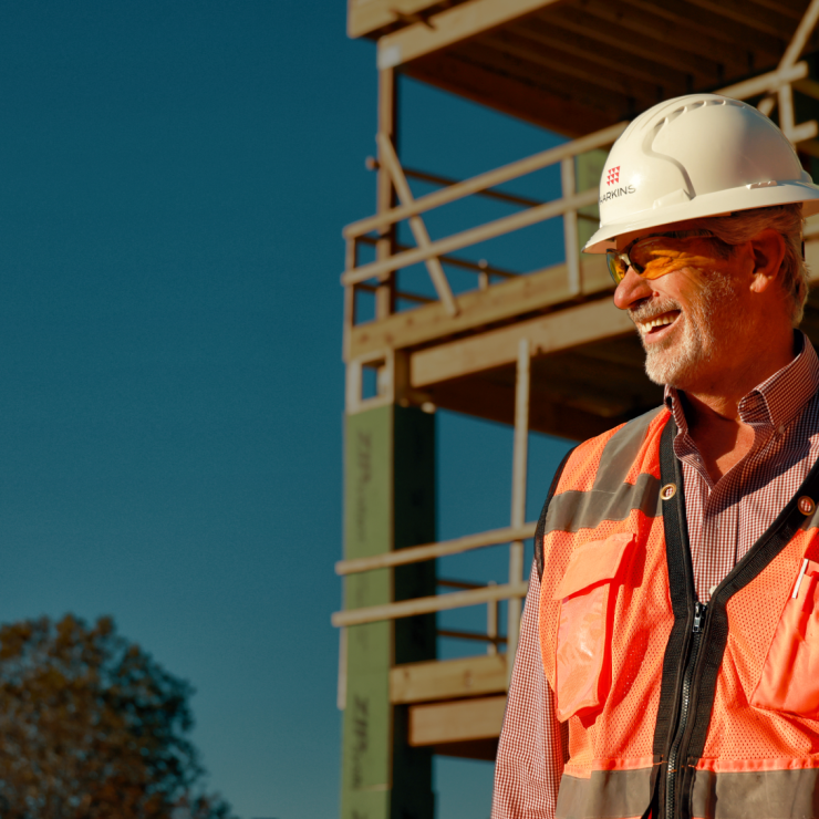 Harkins employee at a job site.